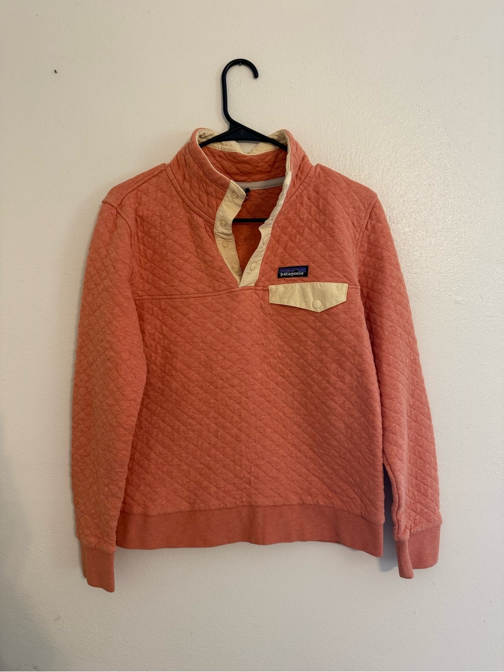 Patagonia women’s Coral Quilted Snap Pullover Sweater